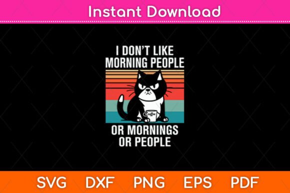 A Coffee-Loving Cat Design for the Anti-Morning Crowd