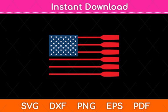 A Designer's Look at the American Flag Rowing Funny Paddle Lover Design