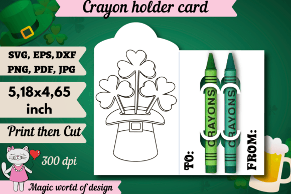 A St. Patrick's Day Coloring Card Design for Creative Embroidery