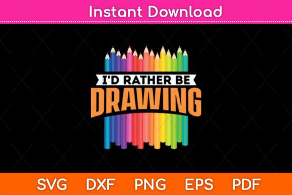 I'd Rather Be Drawing Artist Painter Embroidery Design Review